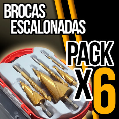 Drill Master Pro: Pack x6 Brocas Escalonadas